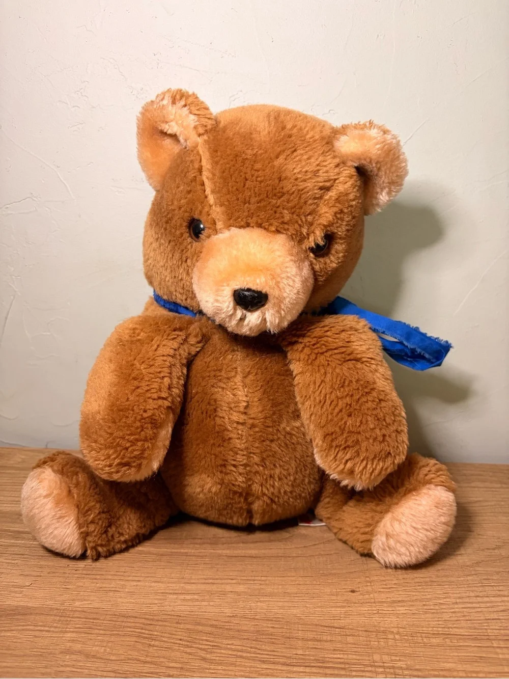 Vintage 1980s Jell-O Teddy Bear Russ Berrie General Foods Plush Blue Ribbon 10”